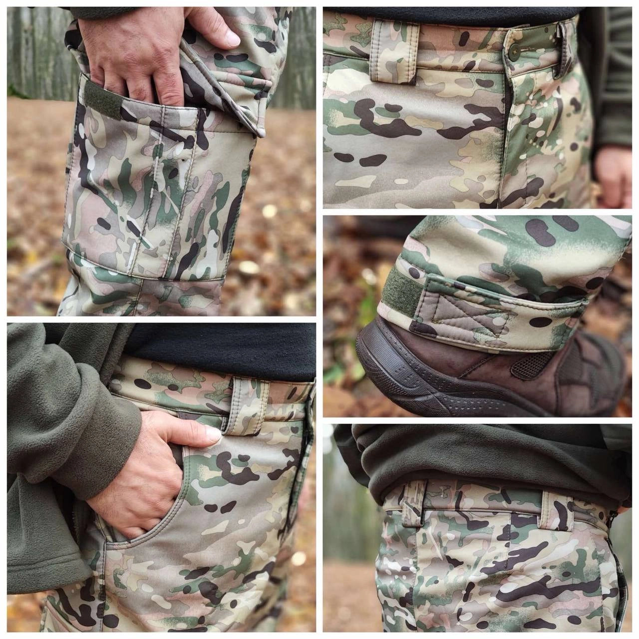 Штани софтшел на флісі до куртки софтшел omni - heat khaki ХХХХL купити Україна Serdenko