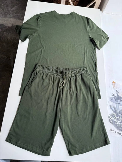 Костюм з бавовни. Шорти + Футболка khaki XL купити Україна Serdenko