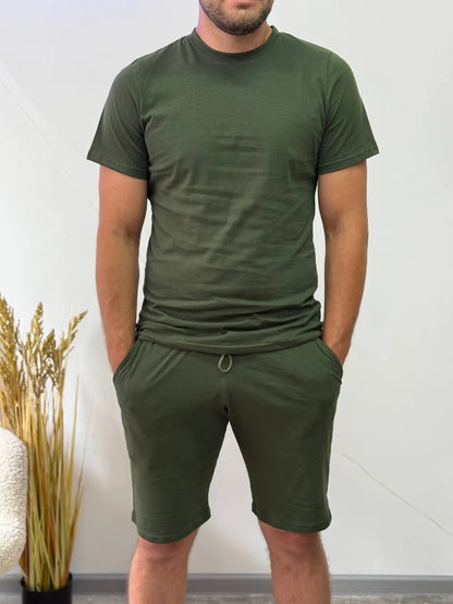 Костюм з бавовни. Шорти + Футболка khaki M купити Україна Serdenko
