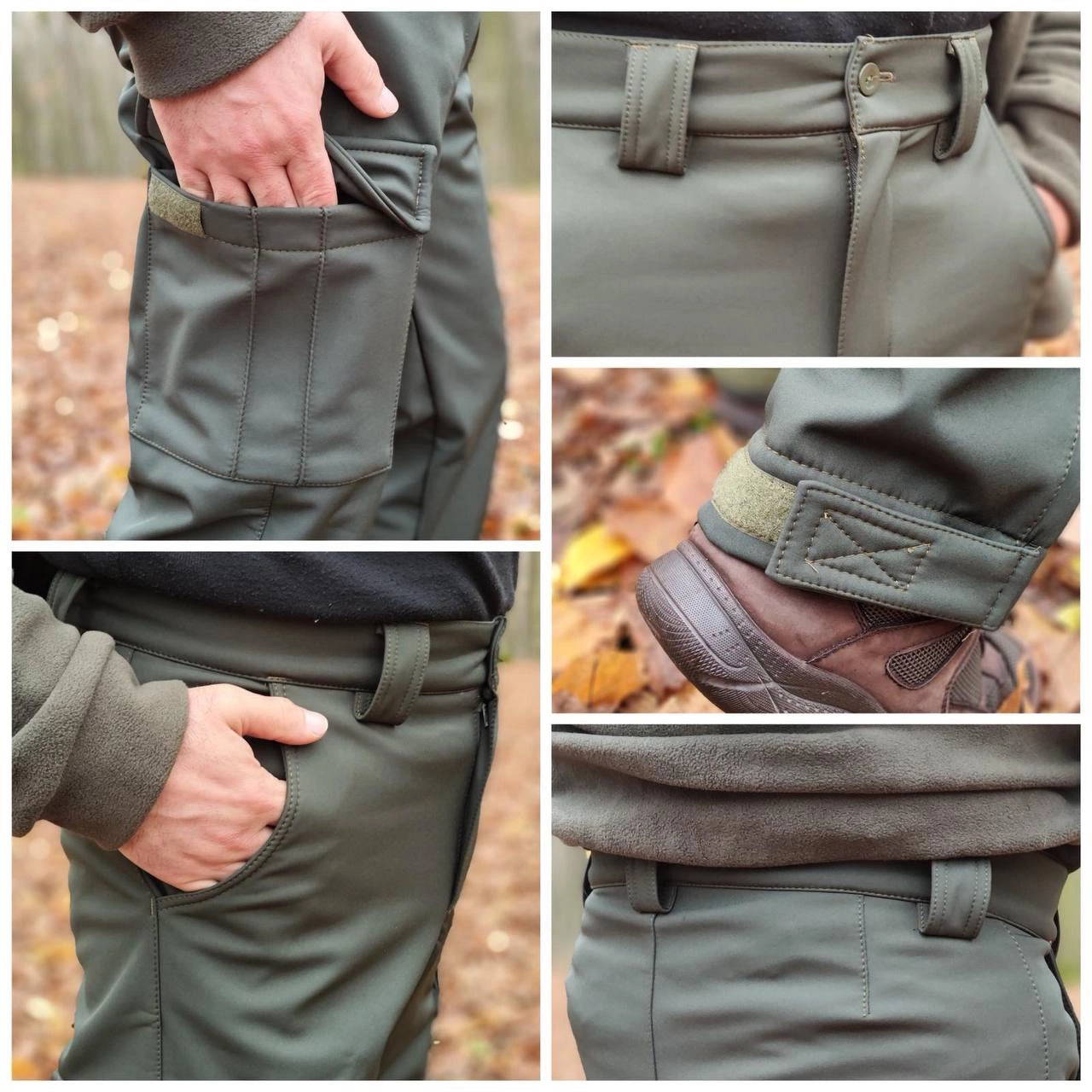 Штани софтшел на флісі до куртки софтшел omni - heat khaki XXL купити Україна Serdenko