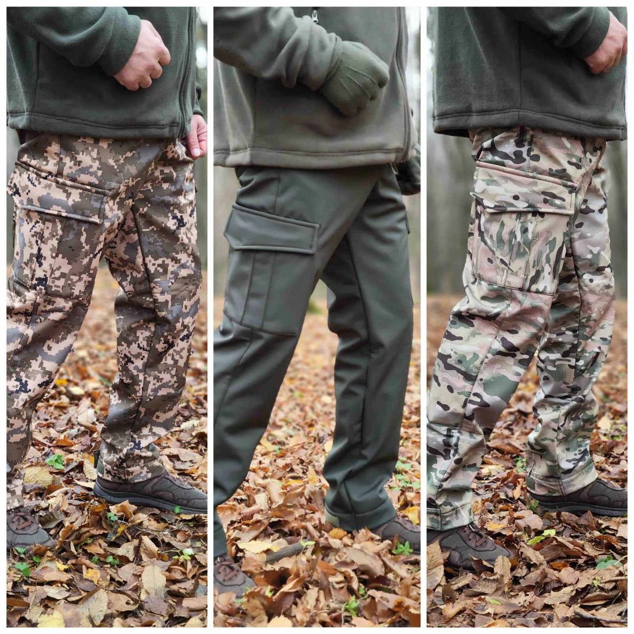 Штани софтшел на флісі до куртки софтшел omni - heat khaki XL купити Україна Serdenko