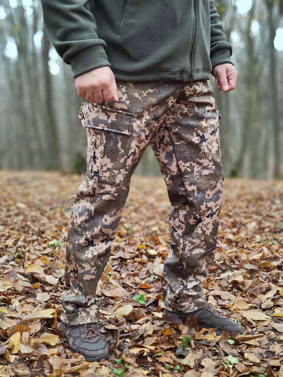 Штани софтшел на флісі до куртки софтшел omni - heat khaki M купити Україна Serdenko